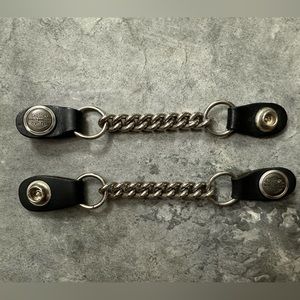 Harley Davidson leather vest extender snaps 6” set-2 Hard to find Bar & Shield